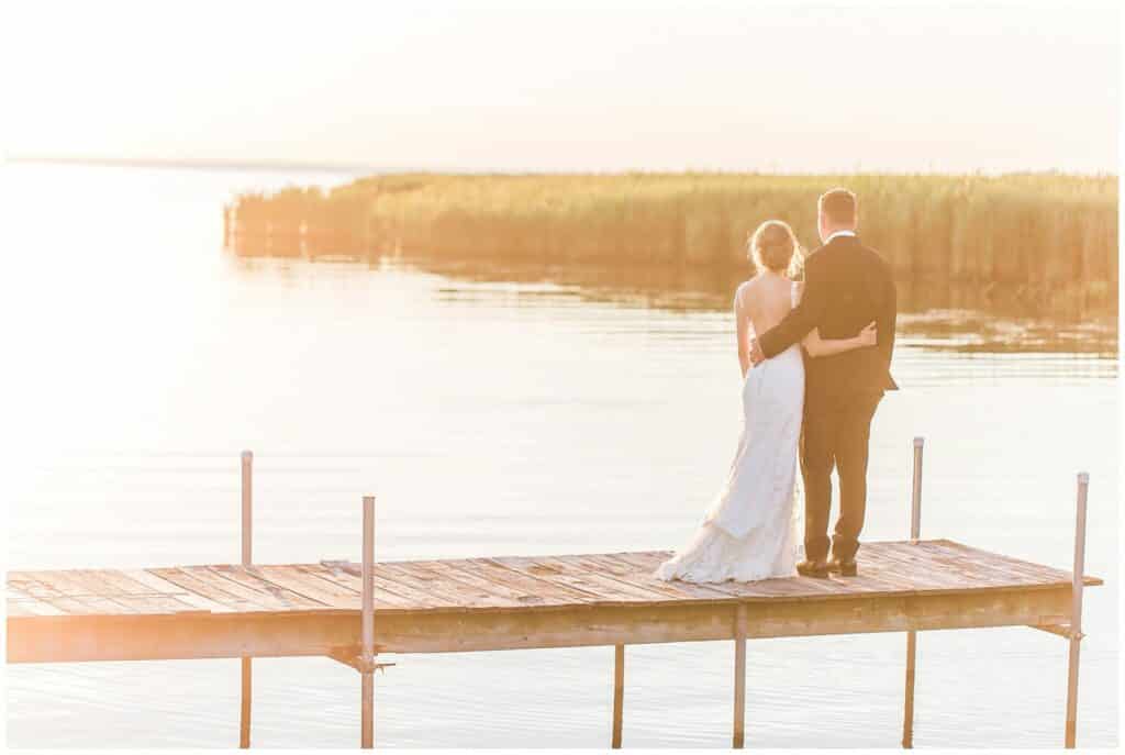 We offer so much more than a barn wedding venue in Maryland - here, a couple gets married near the water, one of our other wedding venues in Maryland