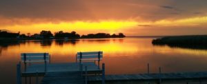 dock at sunset