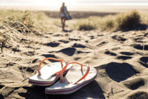 flip flops on beach
