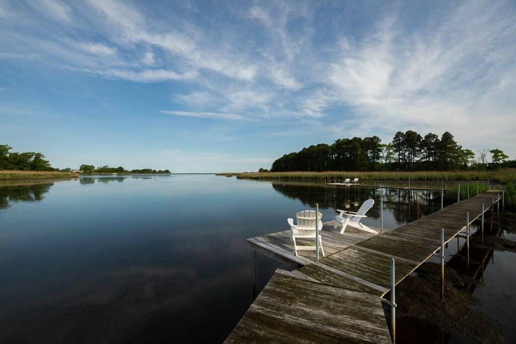 Our beautiful dock on the Chesapeake Bay - a great place to relax and unwind during weekend trips in Maryland