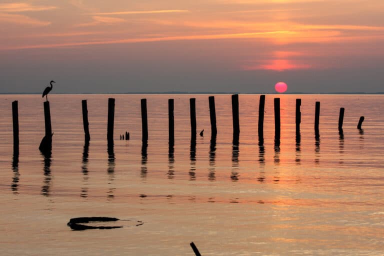 Sunset on the Chesapeake Bay, when enjoyed at the top Eastern Shore Beaches like Betterton Beach